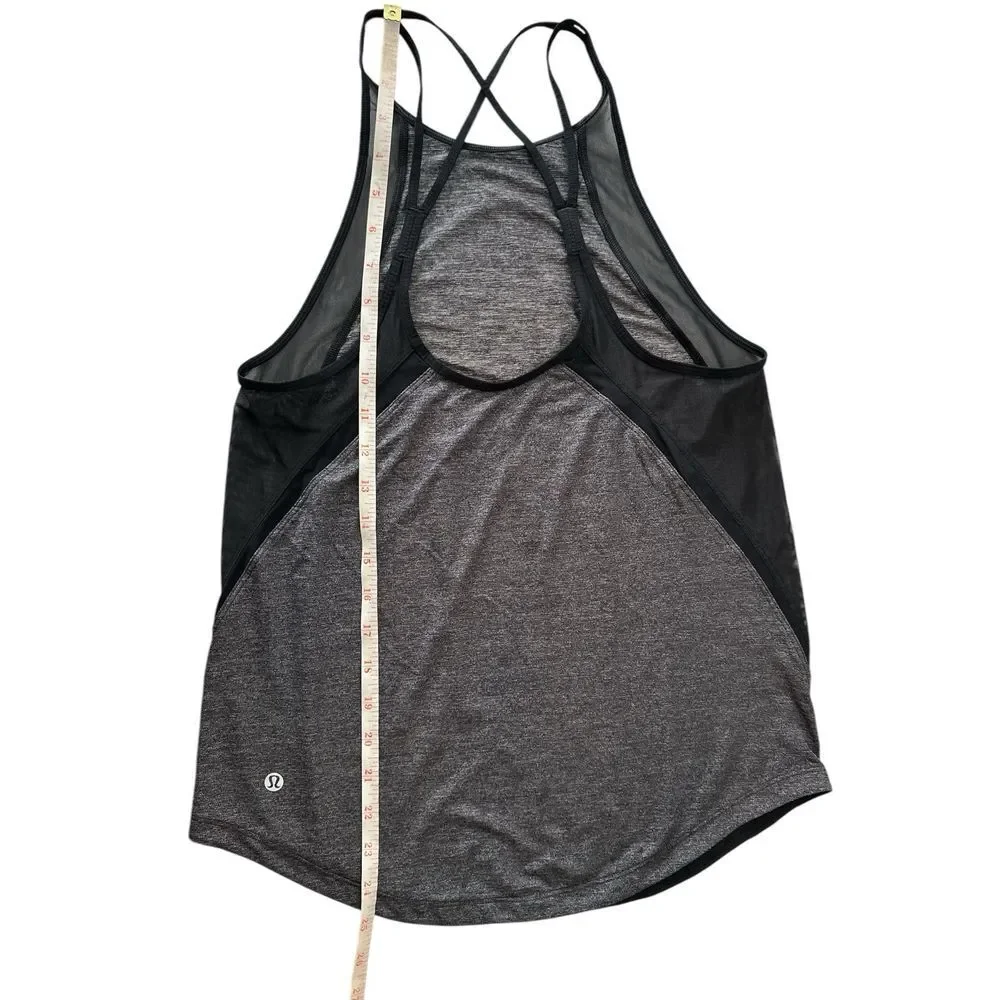 Lululemon Authentic Sculpt Tank Top Women Gray Size 6 Atheisure‎ Gym Workout